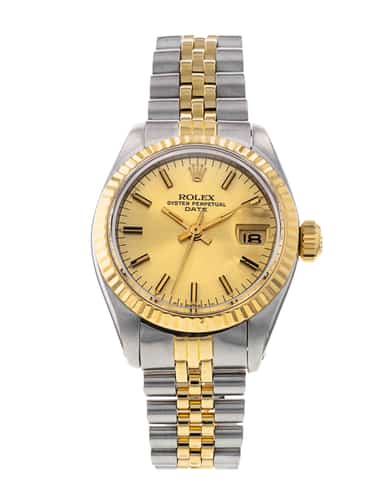 Rolex Datejust Lady Champagne Baton Dial Bracelet Strap